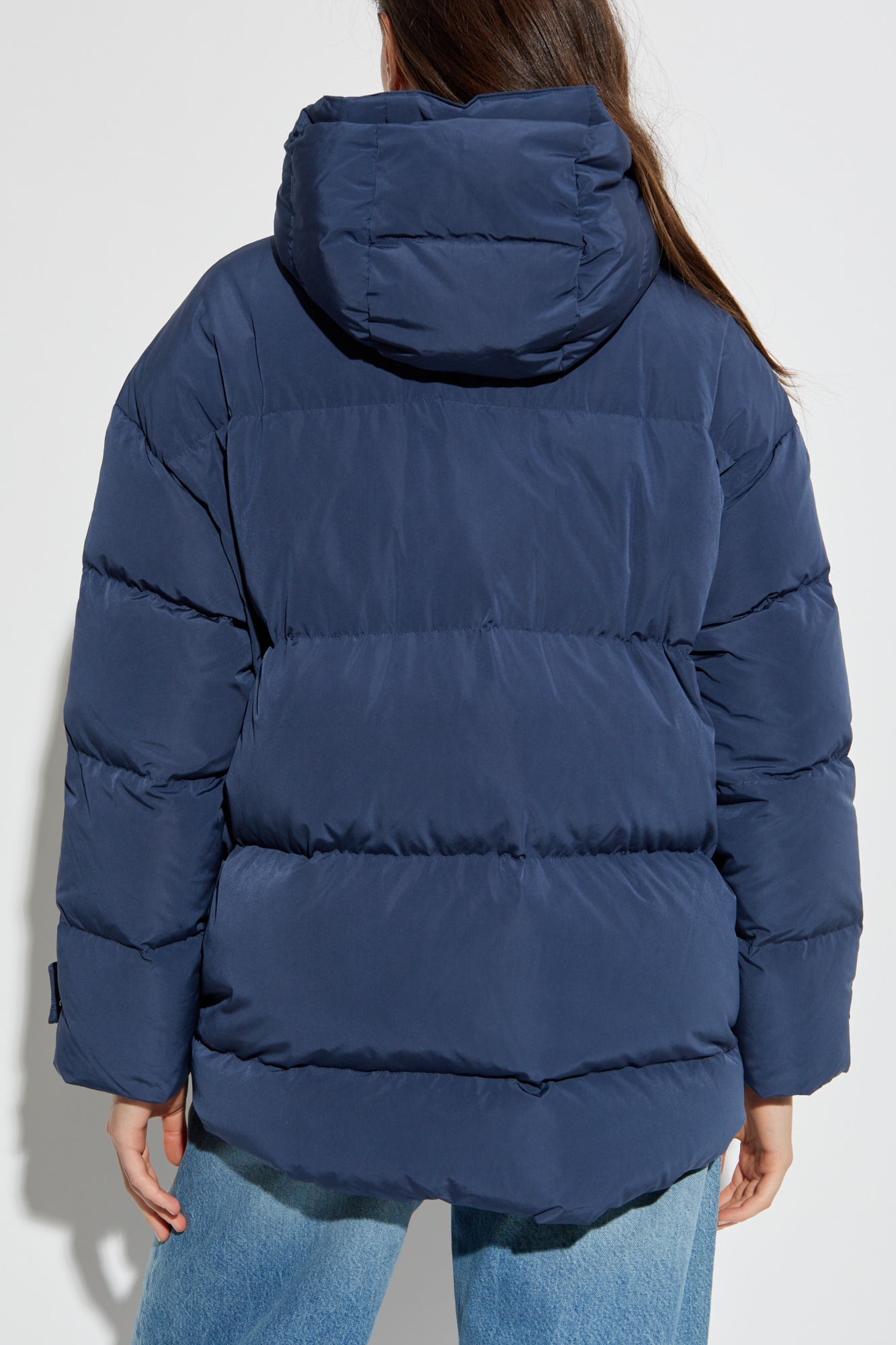 アルマーニ　EMPORIO ARMANI GENUINE DUCK DOWN Full-zip nylon down jacket with all-over matelassé-effect